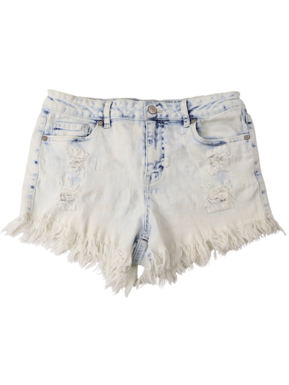 Alter'd State Distressed Denim Shorts Size 30 Acid Wash Frayed Hem Festival